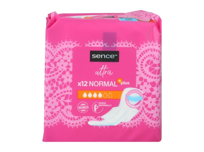 SENCE SERVIETTES HYGIENIQUES AVEC AILETTES 12PC NORMAL PLUS