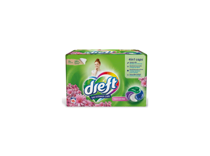 DREFT WASMIDDEL PODS 4IN1 TOUCH OF PINK 16SC/352GR
