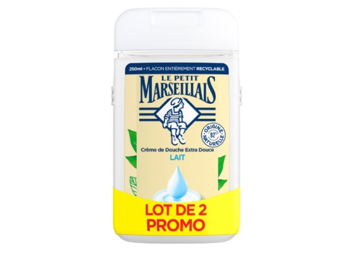 LE PETIT MARSEILLAIS DOUCHE 2X250ML LAIT 