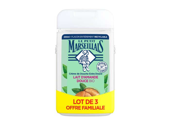 LE PETIT MARSEILLAIS DOUCHE 3X250ML LAIT D'AMANDE DOUCE BIO