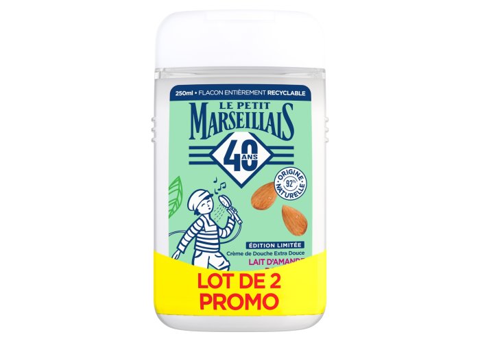LE PETIT MARSEILLAIS DOUCHE 2X250ML LAIT D'AMANDE DOUCE BIO