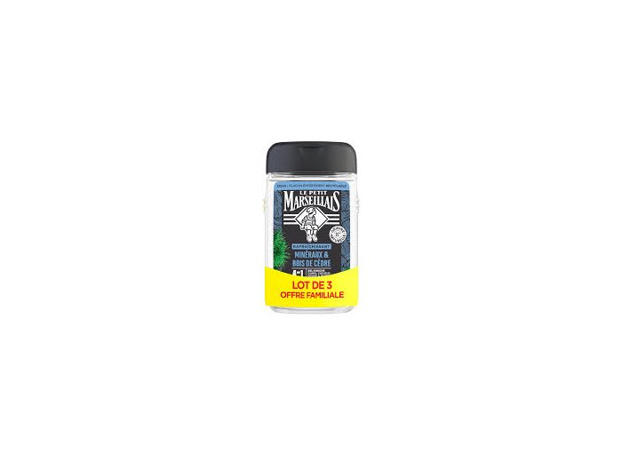 LE PETIT MARSEILLAIS DOUCHE 3X250ML MINEREAUX & BOIS DE CEDRE