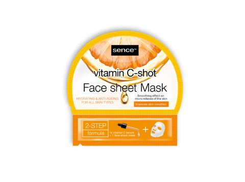 SENCE GEZICHT SHEET MASK VITAMIN C 20ML + SERUM SHOT 5ML