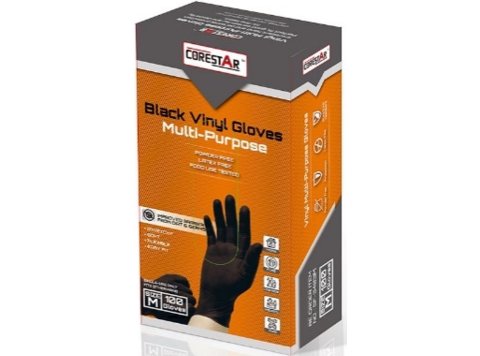 CORESTAR ZWARTE VINYL HANDSCHOENEN 100 STUKS MAAT LARGE