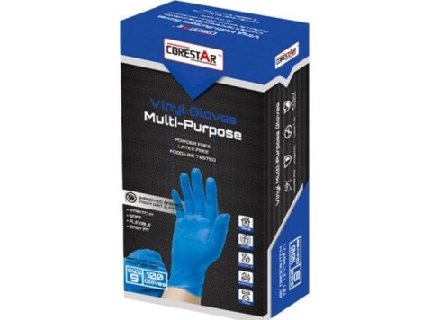 CORESTAR VINYL HANDSCHOENEN 100 STUKS MAAT LARGE BLAUW