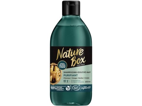 NATURE BOX 250ML SHAMPOOING PURIFIANT DOUCHE 4 EN 1 HUILE DE NOIX