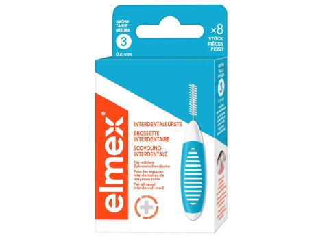 ELMEX INTERDENTALE BORSTEL BLAUW 0,6MM 8 STUKS MAAT 3