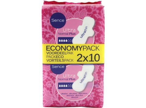 SENCE MAANDVERBAND NORMAL MET VLEUGELTJES 2 X 10 STUKS