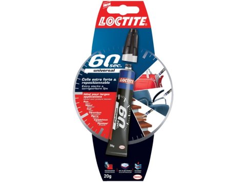 LOCTITE 60SEC UNIVERSAL 20G EXTRA STERKE EN CORRIGEERBARE LIJM