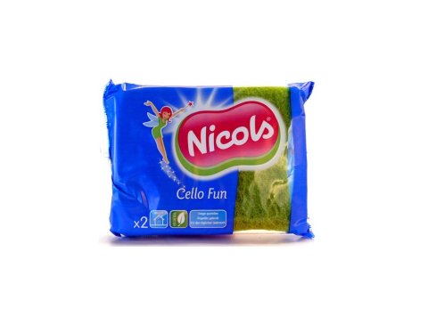 NICOLS CELLULOSE SCHUURSPONS CELLO FUN GROEN FLUO X 2