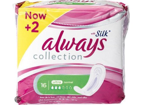 ALWAYS MAANDVERBAND 16 ST + 2 ST SILK ULTRA NORMAL