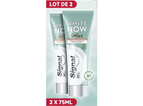 SIGNAL TANDPASTA WHITE NOW DETOX LOT DE 2 EXTRAIT DE COCO