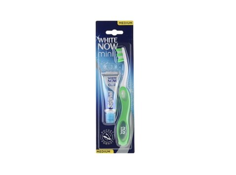 SIGNAL WHITE NOW MINI TANDPASTA 16 ML + TANDENBORSTEL MEDIUM (ASSORTIE)