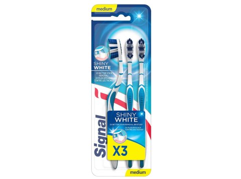 SIGNAL TANDENBORSTEL 3ST SHINY WHITE MEDIUM