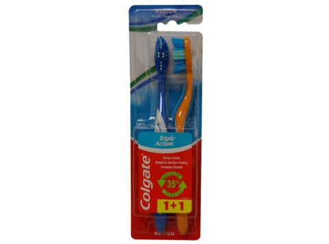 COLGATE TANDENBORSTEL TRIPLE ACTION MEDIUM 2 STUKS
