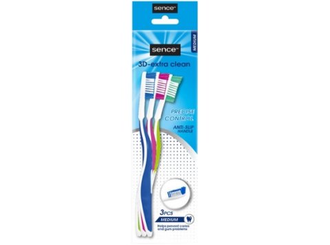 SENCEFRESH TANDENBORSTEL 3D-XTRA CLEAN MEDIUM 3 STUKS