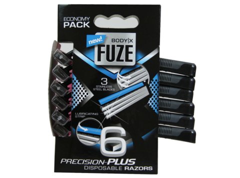 BODY-X FUZE WEGWERPBARE SCHEERMESJES 6ST TRIPLE BLADES