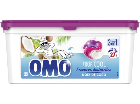 OMO PODS 3 EN 1 TROPICOOL 27SC NOIX DE COCO