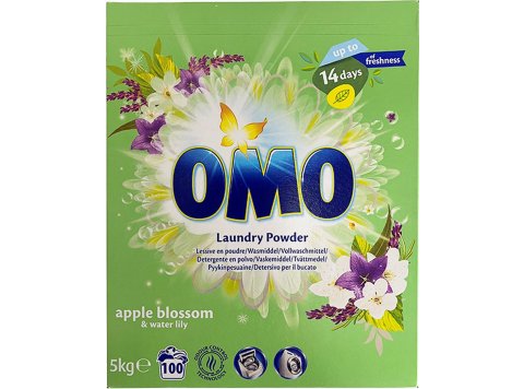 OMO WASPOEDER APPLE BLOSSOM & WATER LILY 5KG 100SC