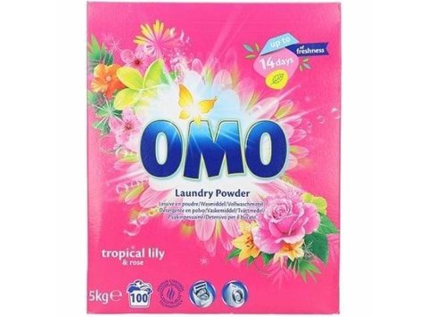 OMO WASPOEDER TROPICAL LILY & ROSE 5KG 100SC