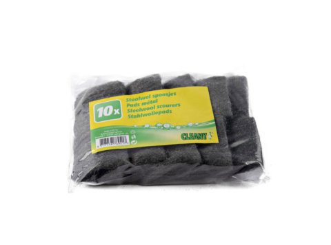CLEANY STAALWOL SPONSJES 10 STUKS