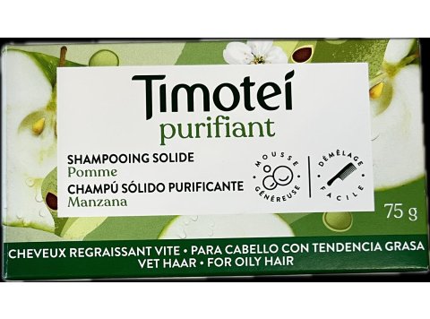 TIMOTEI PURIFIANT SHAMPOOING BAR CHEVEUX REGRAISSANT VITE POMME 75GR