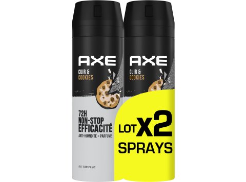 AXE DEODORANT LOT DE 2 X 200ML CUIR & COOKIES