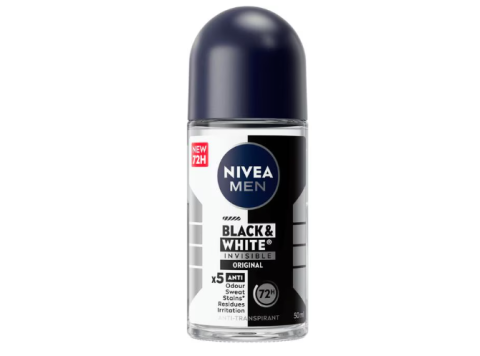 NIVEA MEN DEO ROLLER BLACK & WHITE INVISIBLE 50ML