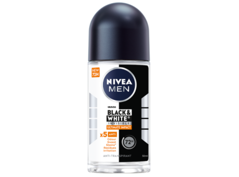 NIVEA MEN DEO ROLLER BLACK & WHITE INVISIBLE 50ML