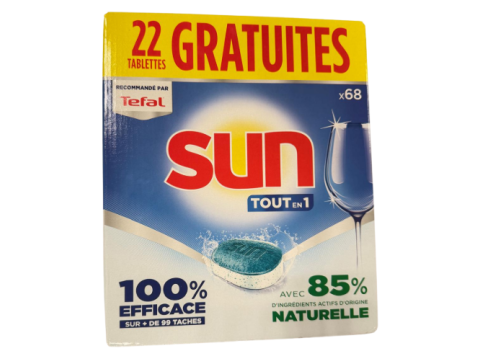 SUN VAATWASTABLETTEN TOUT EN 1 REGULAR 68 TABS