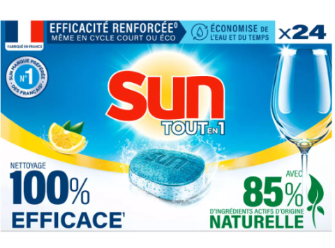 SUN VAATWASTABLETTEN TOUT EN 1 24ST CITRON