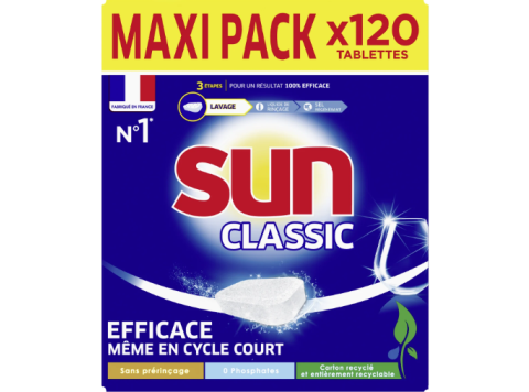 SUN VAATWASTABLETTEN CLASSIC CITRON MAXI PACK 120 TABS