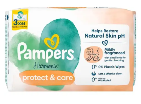 PAMPERS HARMONIE BABYDOEKJES 3X44PCS PROTECT & CARE
