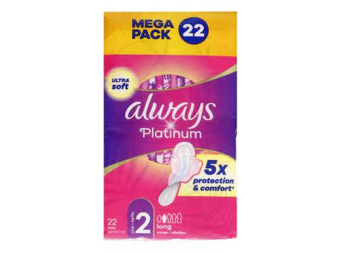 ALWAYS PLATINUM MAANDVERBANDEN 22PCS MAAT 2 LONG PLUS MEGA PACK