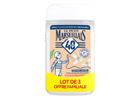 LE PETIT MARSEILLAIS DOUCHE 3X250ML FLEUR D'ORANGER BIO