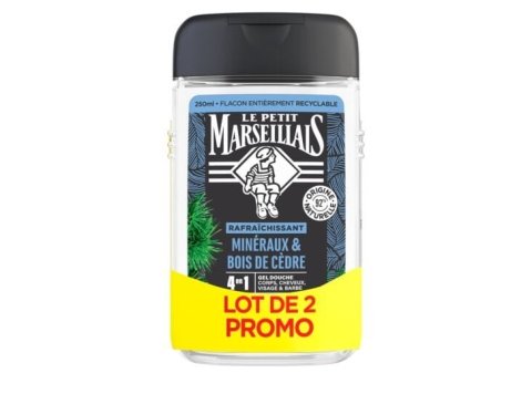 LE PETIT MARSEILLAIS DOUCHE 2X250ML MINEREAUX & BOIS DE CEDRE