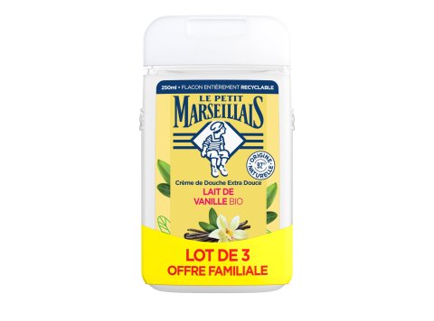 LE PETIT MARSEILLAIS DOUCHE 3X250ML LAIT DE VANILLE BIO
