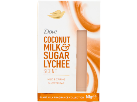 DOVE SOAP BAR 141GR COCONUT MILK & SUGAR LYCHEE