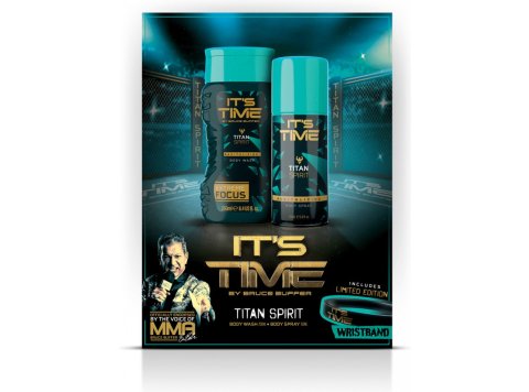 ITS TIME GIFTSET TITAN SPIRIT BODY WASH + BODY SPRAY + WRISTBAND