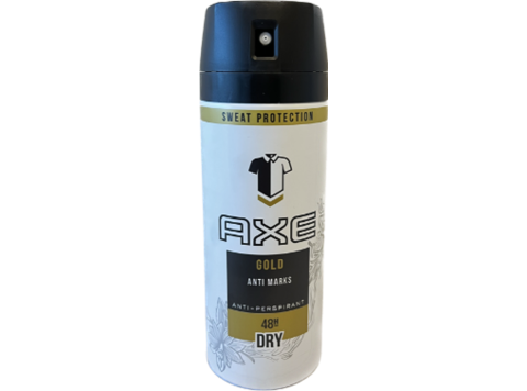 AXE DEODORANT 150ML GOLD ANTI MARKS