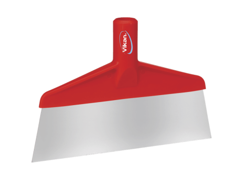 VIKAN TAFEL- EN VLOERSCHRAPER ROOD POLIPROPYL ROESTVRIJSTALEN BLAD 175X33X260 MM
