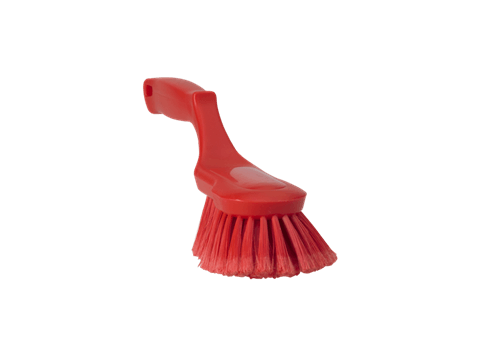 VIKAN ERGONOMISCHE HANDBORSTEL ROOD 70X65X325 MM - ZACHT POLYESTER