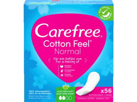 CAREFREE INLEGKRUISJES NORMAAL 56 STUKS ALOE VERA