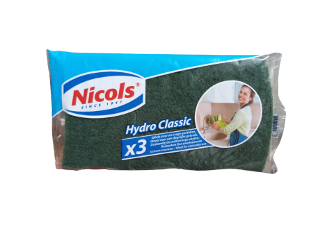NICOLS SYNTHETISCHE SCHUURSPONS HYDRO CLASSIC 3 ST