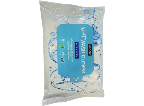 SENCE VOCHTIGE WASHANDJES 16 STUKS FACE & BODY