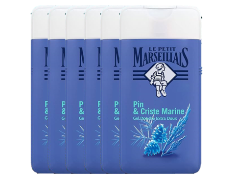 LE PETIT MARSEILLAIS DOUCHE 6-PACK 250ML PIN BIO & CRISTE MARINE