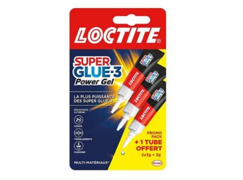 LOCTITE SUPER GLUE POWER GEL PROMO PACK 2X3GR + 3GR GRATIS