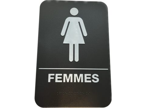 SIGNAALBORD TOILETTES FEMMES MET DUBBELZIJDIGE TAPE & BRAILLE