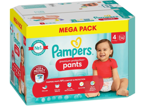 PAMPERS PREMIUM PROTECTION PANTS MEGA PACK 80 STUKS MAAT 4 (9-15KG)