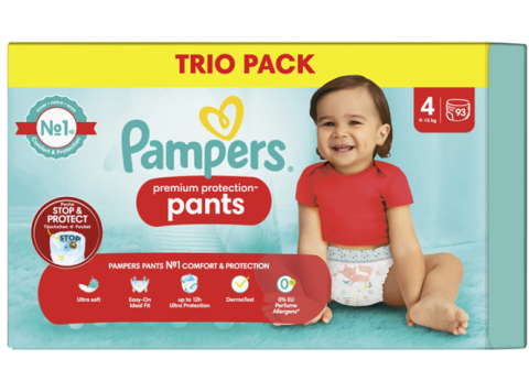 PAMPERS PREMIUM PROTECTION PANTS TRIO PACK 93 STUKS MAAT 4 (9-15KG)